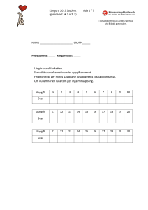 Känguru 2013 Student sida 1 / 7 (gymnasiet åk 2 och 3) Lösgör