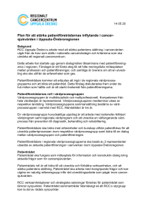Plan för att stärka patientföreträdarnas inflytande i cancer