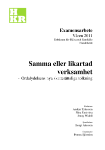 Samma eller likartad verksamhet