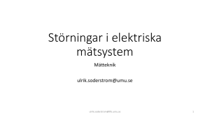 Störningar i elektriska mätsystem - TFE