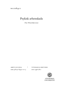 Psykisk arbetsskada - Institutionen för medicin
