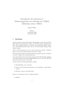 Instruktioner för laboration 2, Elektromagnetism och elektriska nät