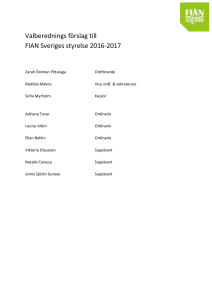 Valberednings förslag till styrelse 2017-18