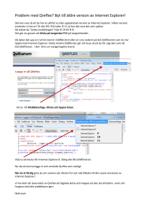 Problem med Qreflex? Byt till äldre version av Internet Explorer!