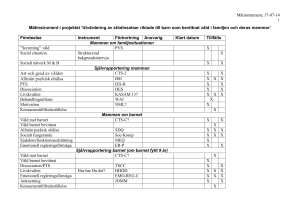 Mätinstrument i projektet `Utvärdering av stödinsatser riktade till barn