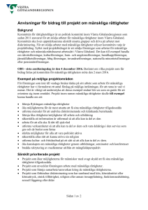Anvisningar för projektbidrag om mänskliga rättigheter
