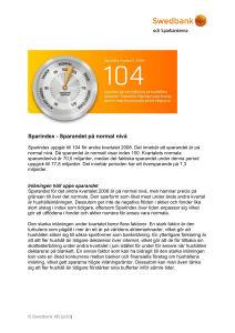 Sparindex - Sparandet på normal nivå