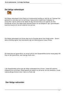 De tre sakramenten - tre heliga handlingar
