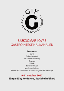 sjukdomar i övre gastrointestinalkanalen
