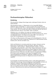 Verksamhetsplan Fältenhet