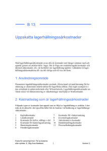 B13 - Uppskatta lagerhållningssärkostnader