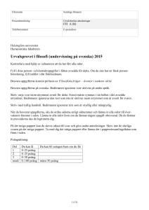 Urvalsprovet i filosofi (undervisning på svenska) 2015