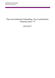 Plan mot kränkande behandling, Nya Centralskolan Grästorp enhet