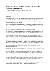 Predikan i Vallentuna kyrka söndag 23 april 2017