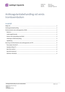 Antikoagulantiabehandling vid venös tromboembolism