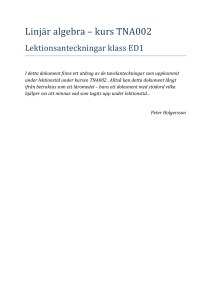 Linjär algebra – kurs TNA002