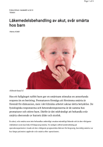 Läkemedelsbehandling av akut, svår smärta hos barn