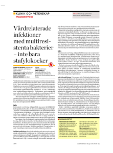 Vårdrelaterade infektioner med multiresi- stenta