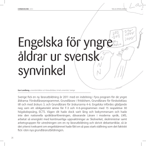 Engelska för yngre åldrar ur svensk synvinkel