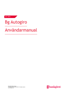 Bg Autogiro Användarmanual