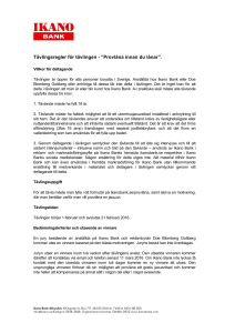 Tävlingsregler för tävlingen - ”Provlåna innan du lånar”.