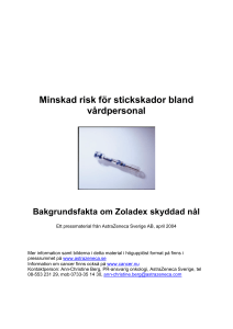 Minskad risk för stickskador bland vårdpersonal