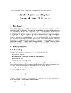 Introduktion till MATLAB
