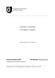 Läromedel i matematik -en kvalitativ textanalys