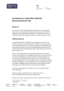 Granskning av avtalsvillkor gällande fiberanslutning till villa