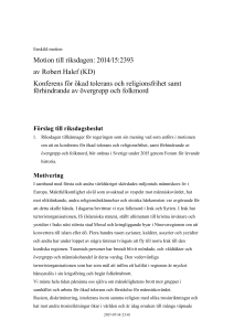 Konferens för ökad tolerans och religionsfrihet samt förhindrande av