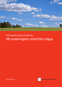 HR-avdelningens arbetsfält vidgas