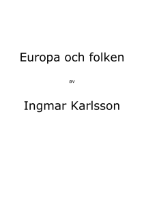 Europa och folken Ingmar Karlsson