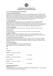 Avtal om elektronisk publicering §1. Avtal om elektronisk publicering