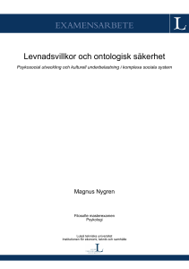 Levnadsvillkor och ontologisk säkerhet: Psykosocial utveckling och