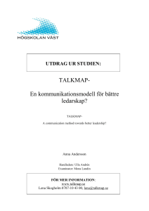 TALKMAP- En kommunikationsmodell för bättre ledarskap?