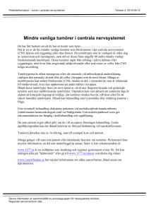Mindre vanliga tumörer i centrala nervsystemet