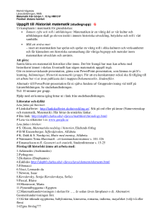 Uppgift till Historisk matematik (studiegrupp) G