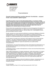 Svenskt bioteknologibolag utvecklar alternativ till antibiotika