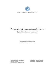 Perspektiv på matematiksvårigheter