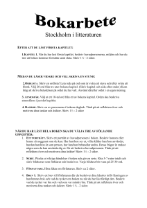 Ämnepslanering svenska 8D Stockholm i litteraturen v45