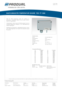 bastu/industri temperatur givare tes pt 1000
