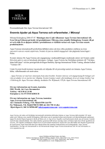 ATI Pressrelease nr 11, 2004 Pressmeddelande från Aqua Terrena