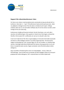 Rapport från nätverkskonferensen i Aten