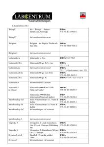 Litteraturlista 2012-09-12