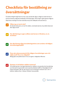 Checklista för beställning av översättningar