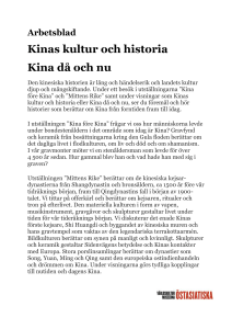 Kinas kultur och historia Kina då och nu