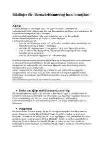 Riktlinjer för läkemedelshantering inom hemtjänst