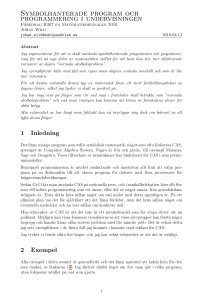 Symbolhanterade program och programmering i undervisningen