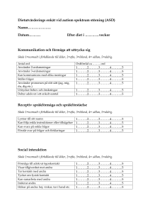Dietutvärderings enkät vid autism spektrum störning (ASD)