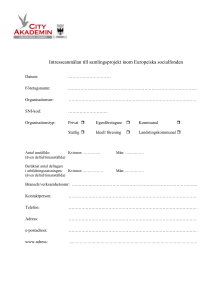 Intresseanmälan till samlingsprojekt inom Europeiska socialfonden